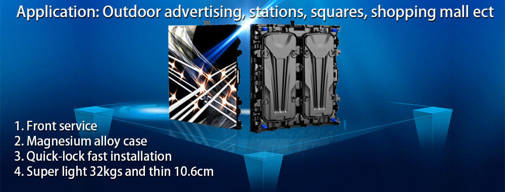 Alloy Cabinet Advertisement LED Display , P10 Outdoor Fixed LED Display